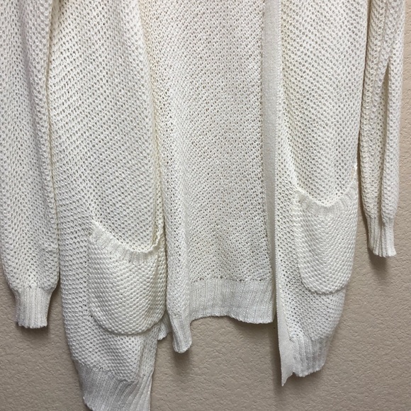 Say What? Ivory long sleeve open knit sweater - Picture 3 of 8